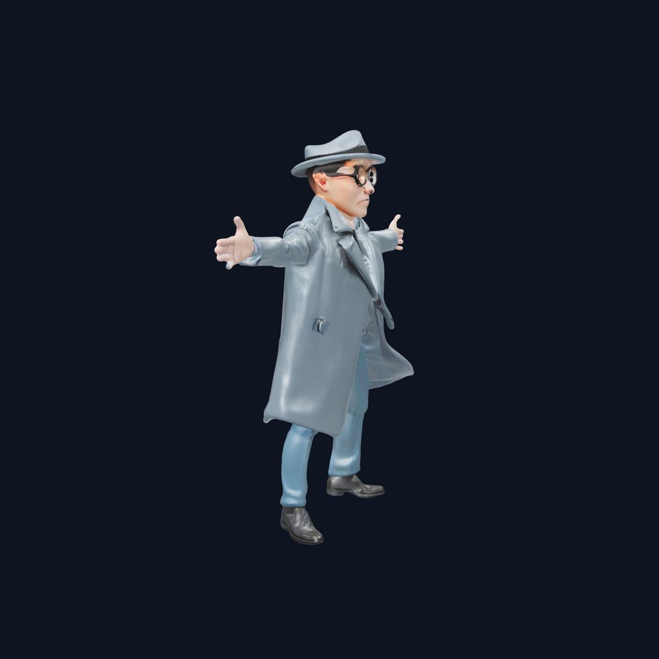 Gray Detective Outfit model pack